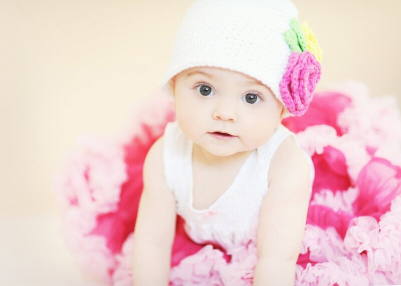 Baby Girl in Hat — Pink