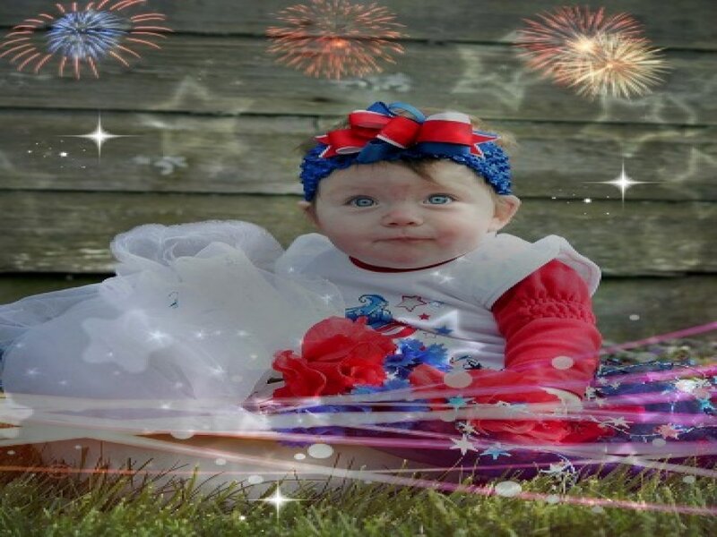 Baby Girl in Patriotic Outfit