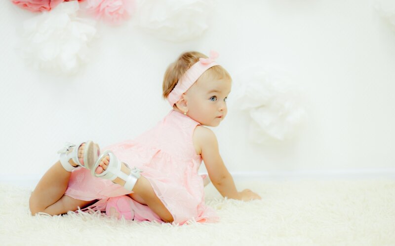 Baby Girl in Pink Dress — Calm