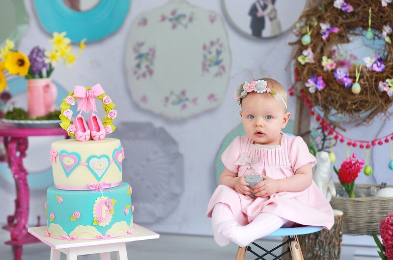 Baby Girl in Pink Dress — Festive