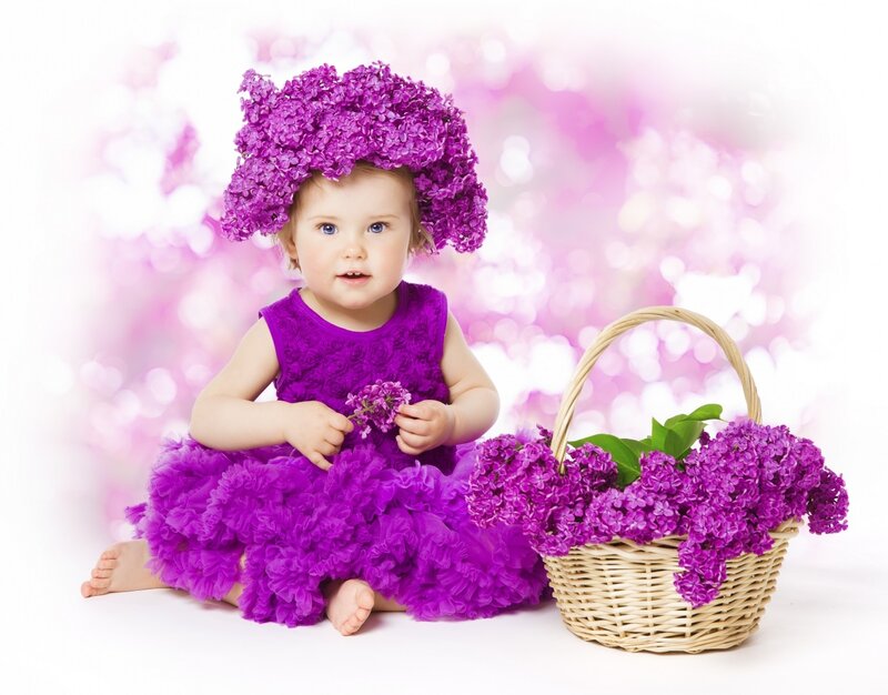 Baby Girl in Purple Dress — Serene