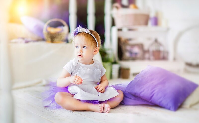 Baby Girl in Purple Tutu