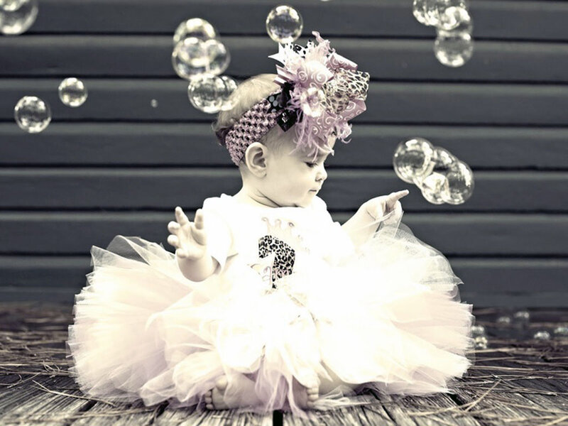 Baby Girl in Tutu — White