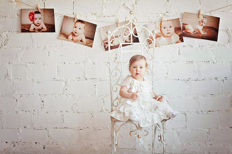 Baby Girl in White Dress — Calm, Photograph