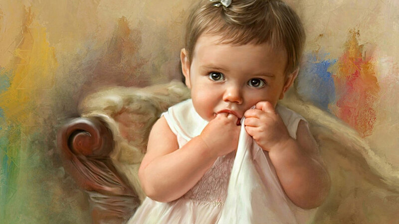 Baby Girl in White Dress — Calm