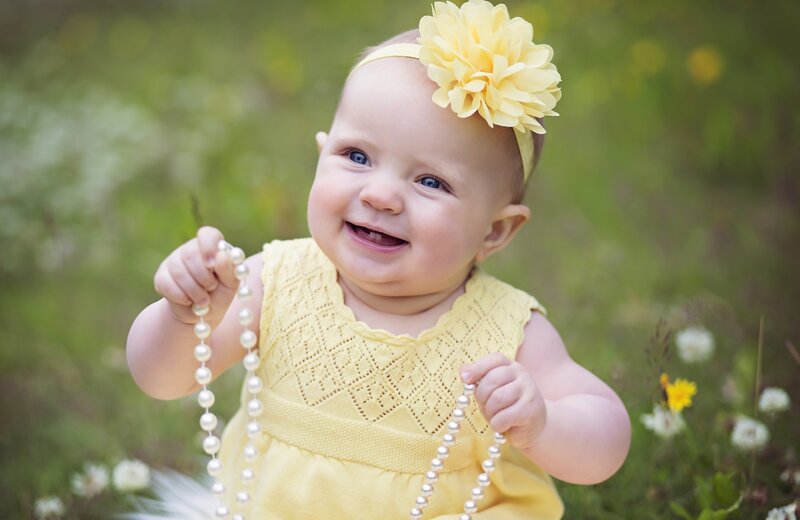 Baby Girl in Yellow Dress — Joyful