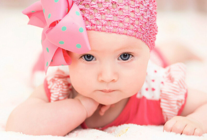 Baby Girl Lying Down — Pink
