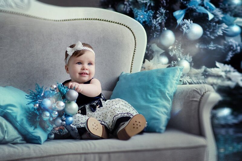Baby Girl on Sofa