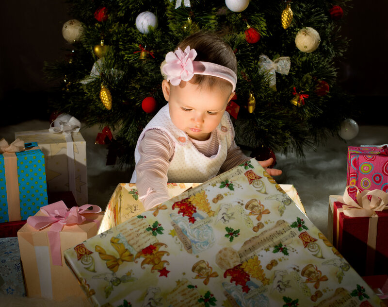 Baby Girl Opening Gift