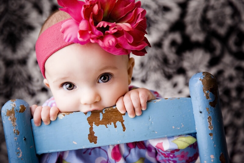 Baby Girl with Flower Headband