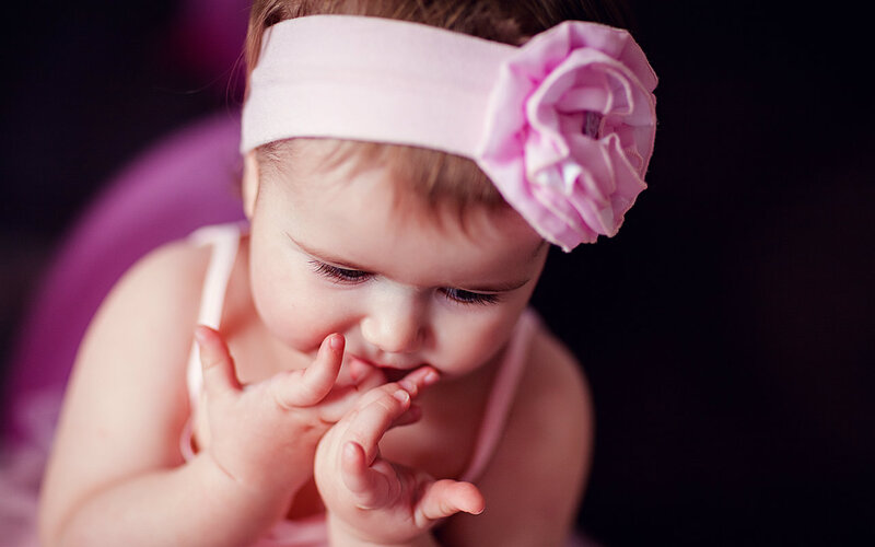 Baby Girl with Headband — Pink