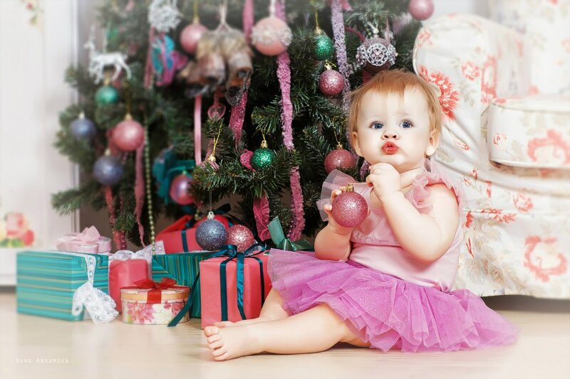 Baby Girl with Ornament