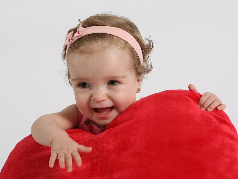 Baby Girl with Red Blanket