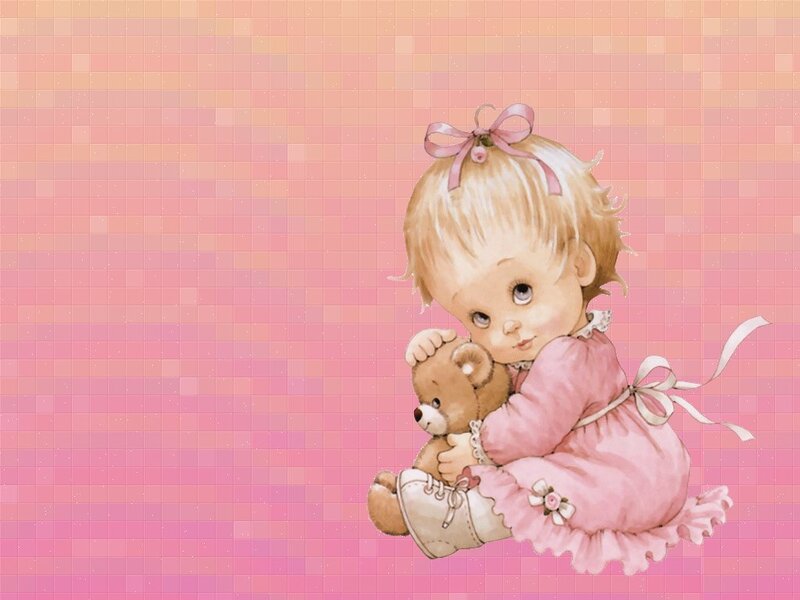 Baby girl with teddy bear