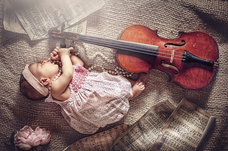 Baby Girl with Violin