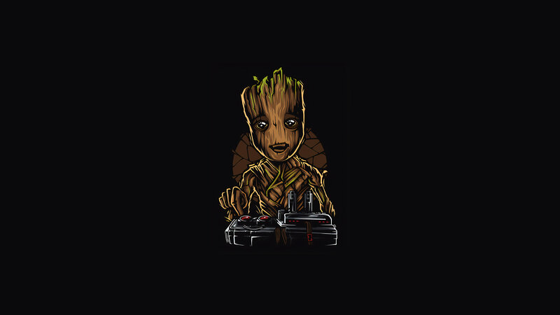 Baby Groot Character — Black