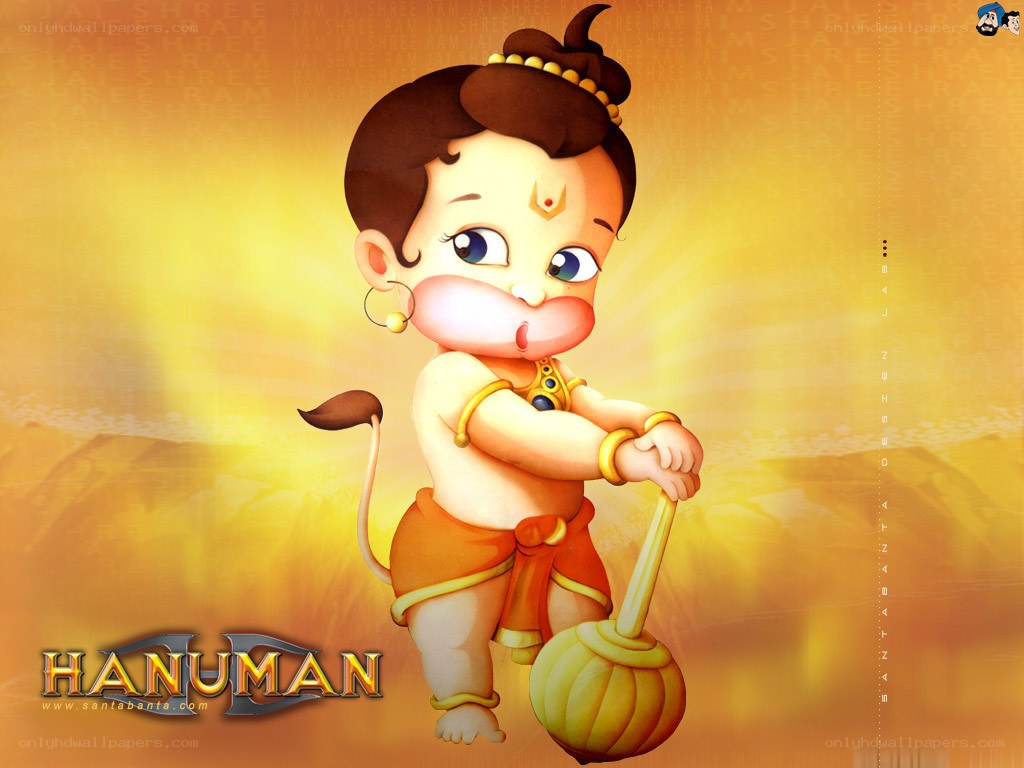 Baby Hanuman with mace