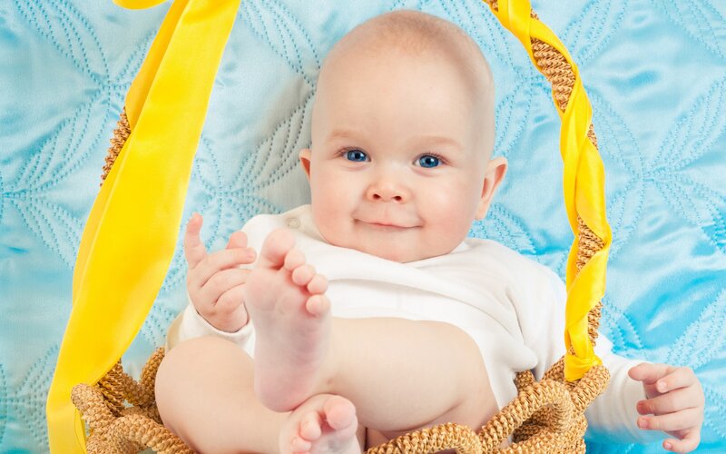 Baby in a basket