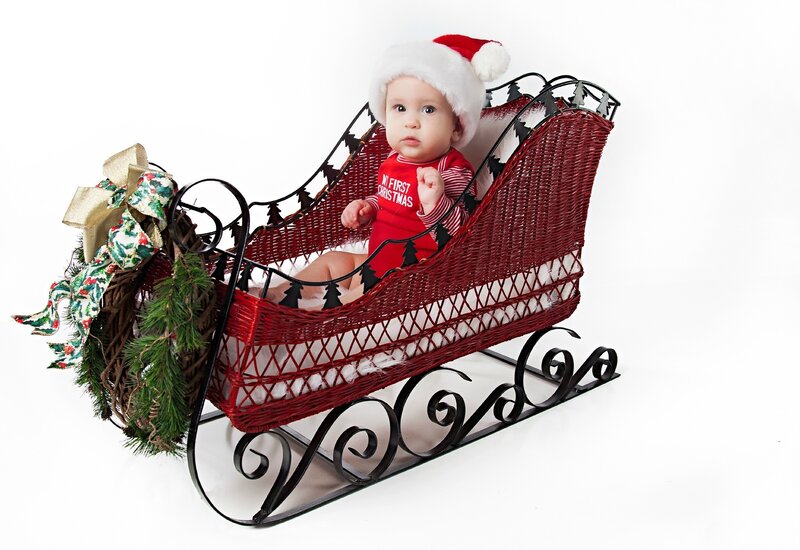 Baby in a Sleigh — Red