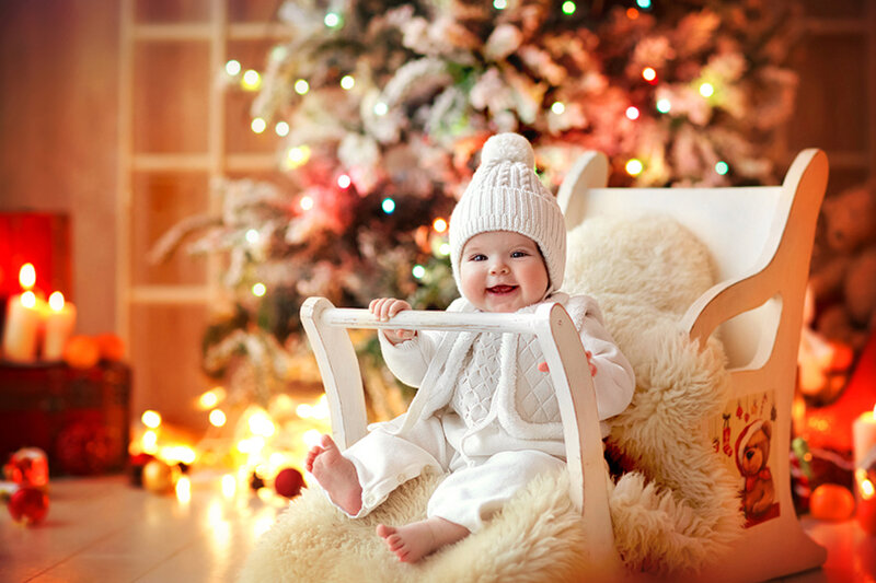 Baby in a Sleigh — White