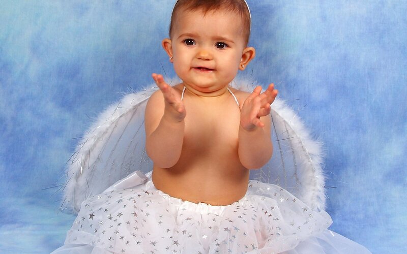 Baby in Angel Costume — Blue, Innocent