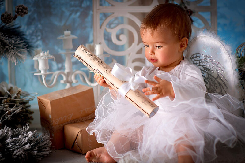 Baby in Angel Costume — White, Festive