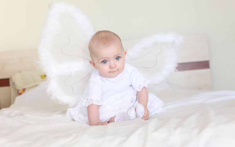 Baby in Angel Costume — White, Innocent
