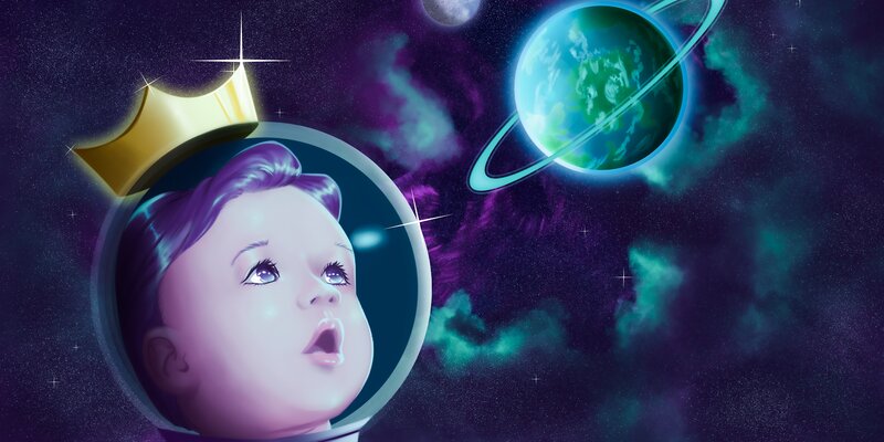Baby in Astronaut Helmet