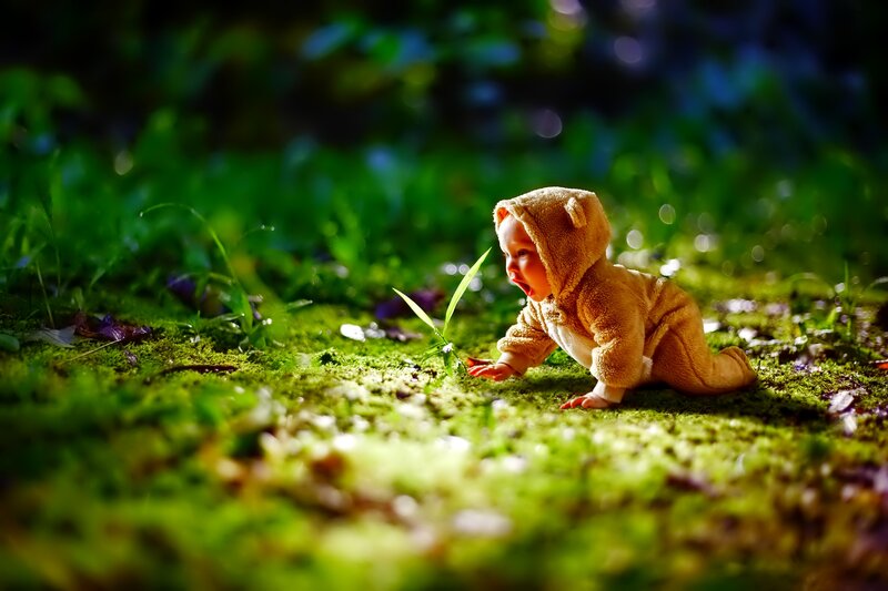 Baby in Bear Costume — Green