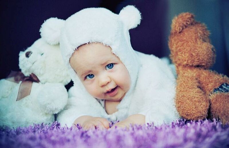 Baby in Bear Costume — White