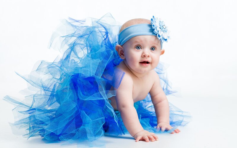 Baby in Blue Tutu — Innocent, Photograph