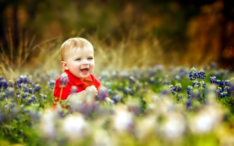Baby in Bluebonnet Field
