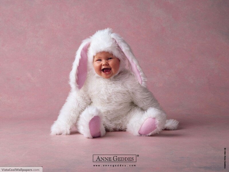 Baby in bunny costume