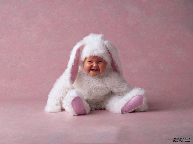 Baby in bunny costume