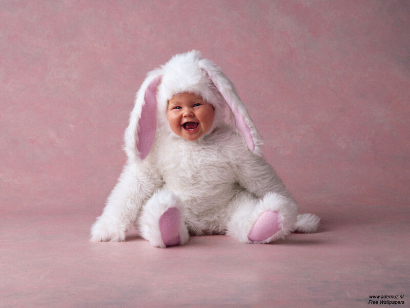 Baby in bunny costume
