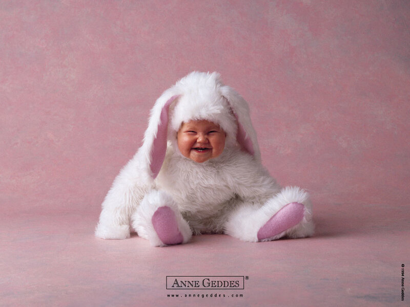 Baby in bunny costume