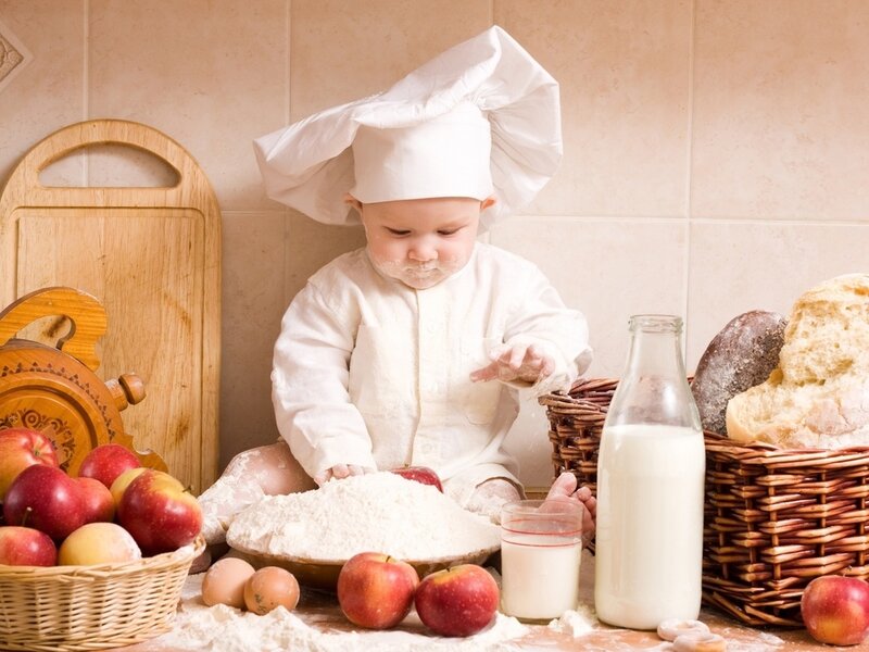 Baby in Chef Hat — White