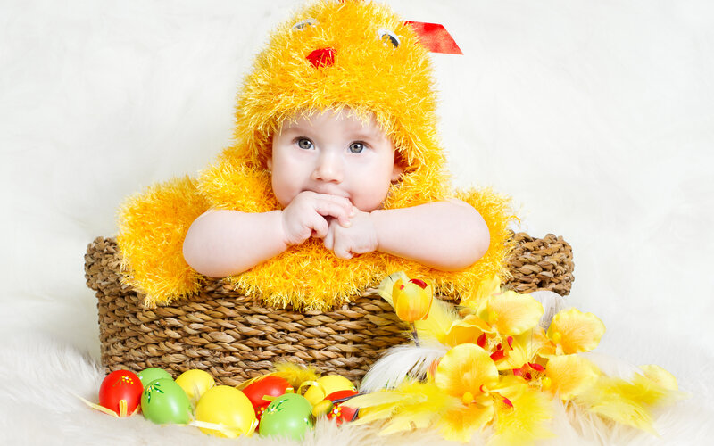 Baby in Chick Costume