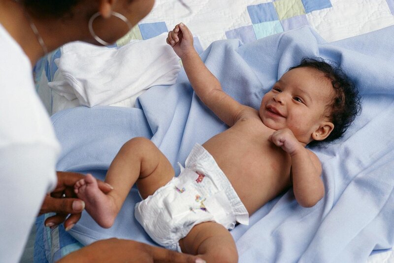 Baby in Diaper Lying