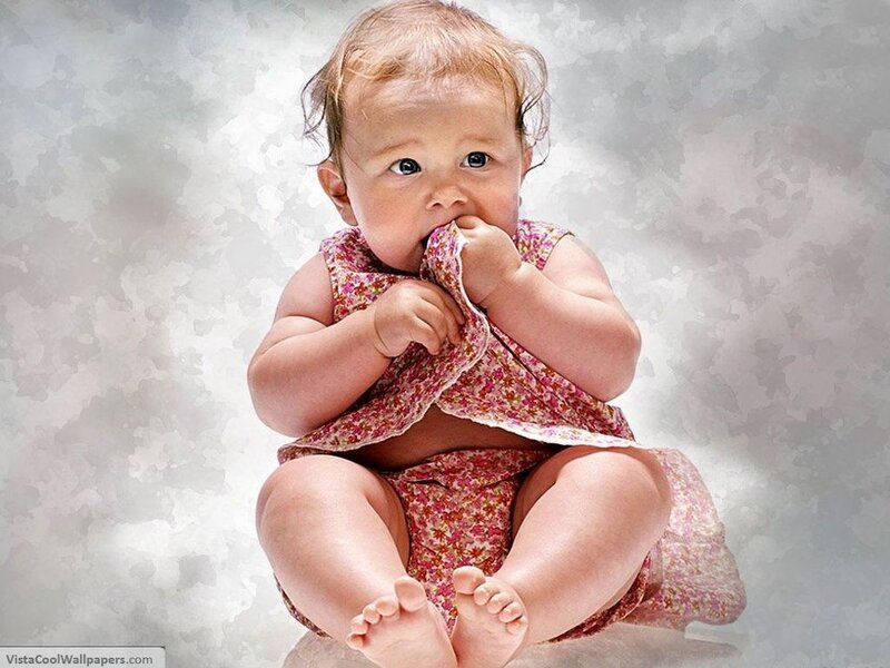 Baby in floral dress
