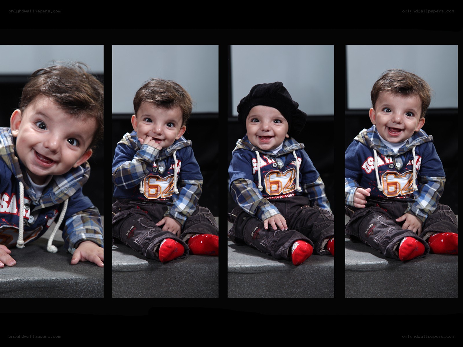 Baby in four poses
