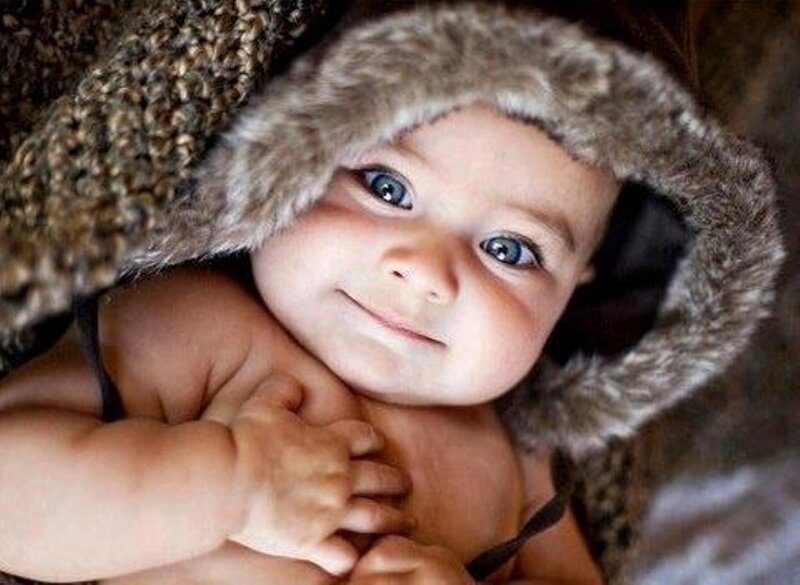 Baby in Fur Hat
