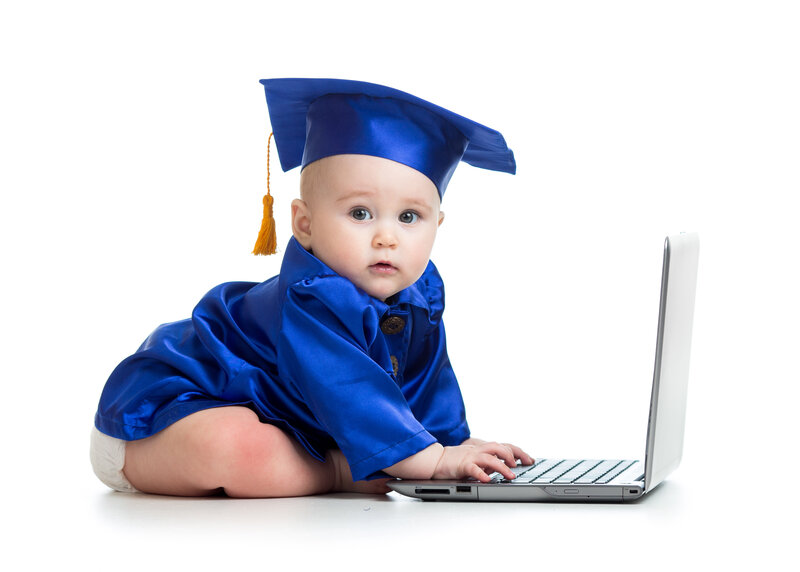 Baby in Graduation Cap — Blue
