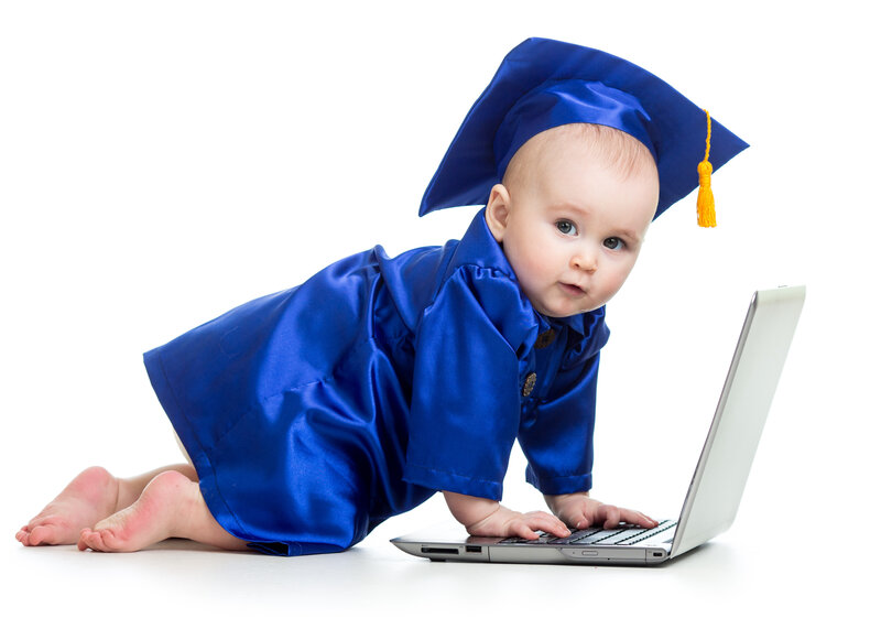 Baby in Graduation Gown — Blue