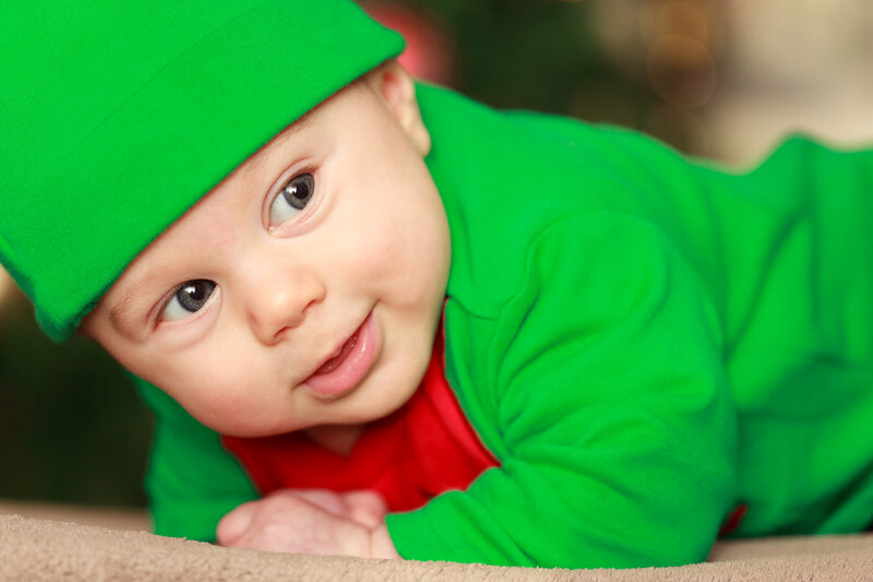 Baby in Green Outfit