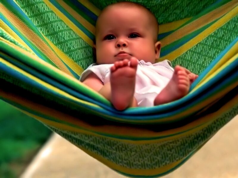 Baby in Hammock — Green