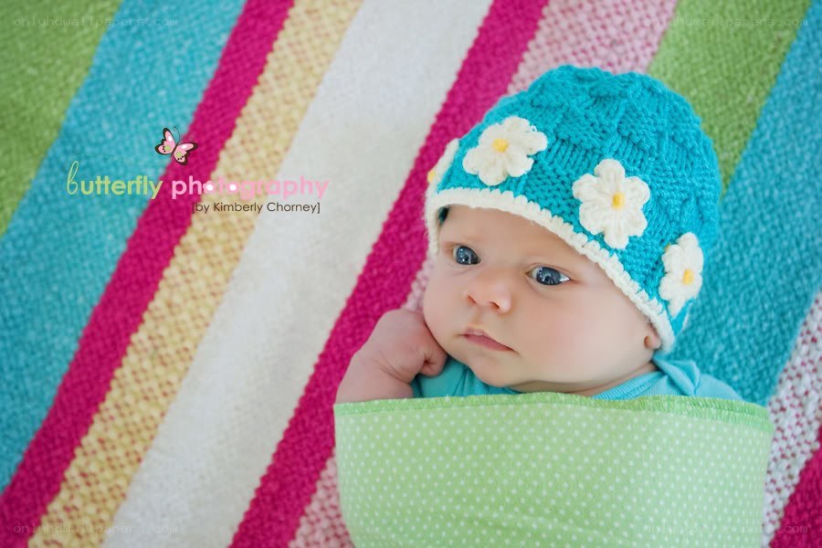 Baby in knitted hat