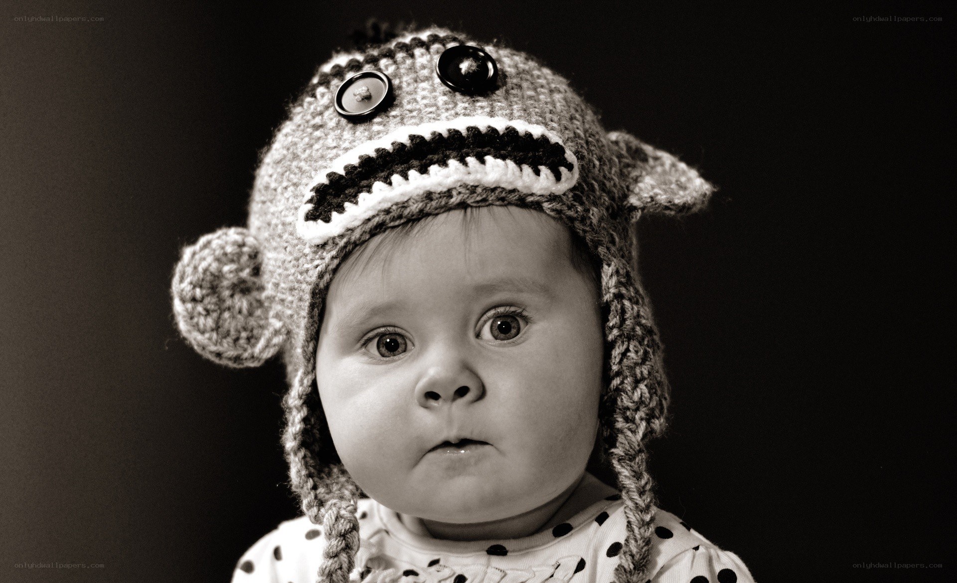 Baby in knitted hat