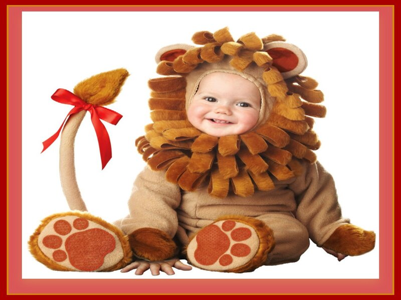 Baby in Lion Costume — Brown, Happy