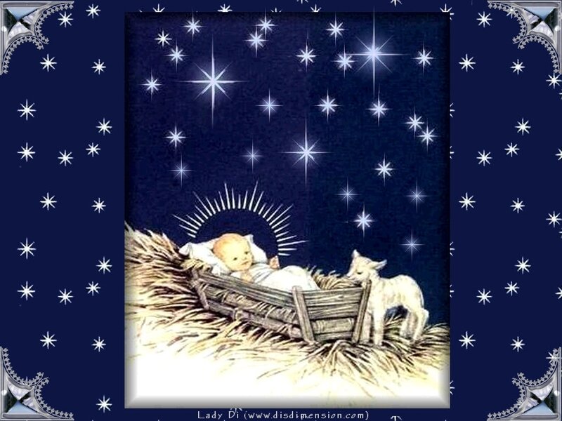 Baby in Manger — Blue